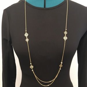 NWOT Vera Bradley Long Pave Motif Necklace